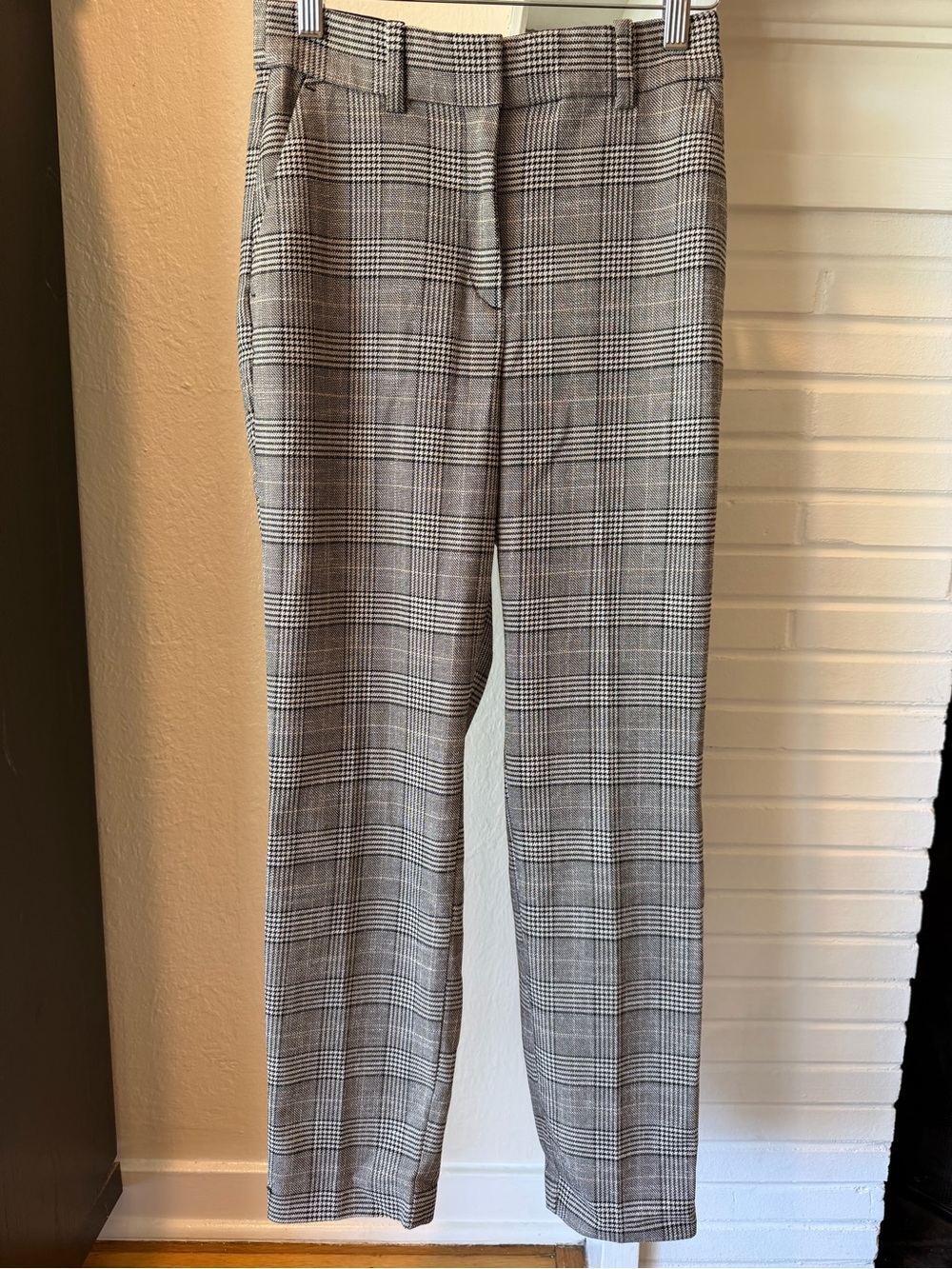h&m grey dress pants | & Jumpsuits | Hm Plaid Ankle Pants Womens Size 4 Gray Black Straight Leg Career Unlined